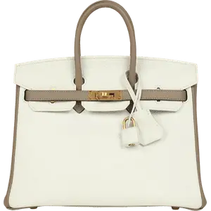 Hermès Birkin 25 in white leather with gold hardware